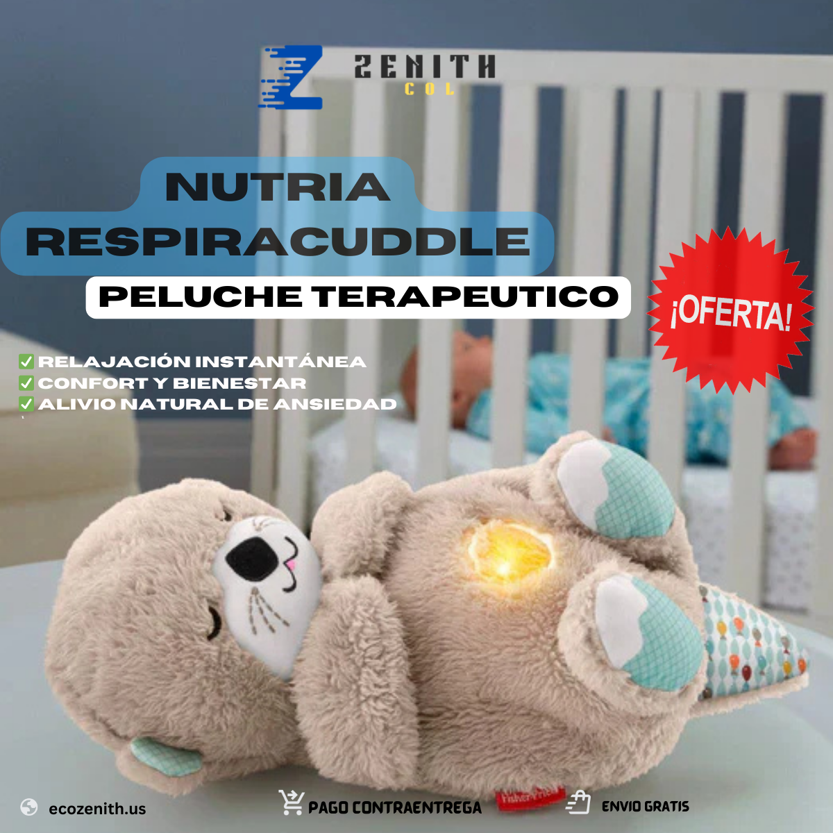 PELUCHE TERAPEUTICO CON RESPIRACION REALISTA RespiraCuddle™+ ENVIO GRATIS